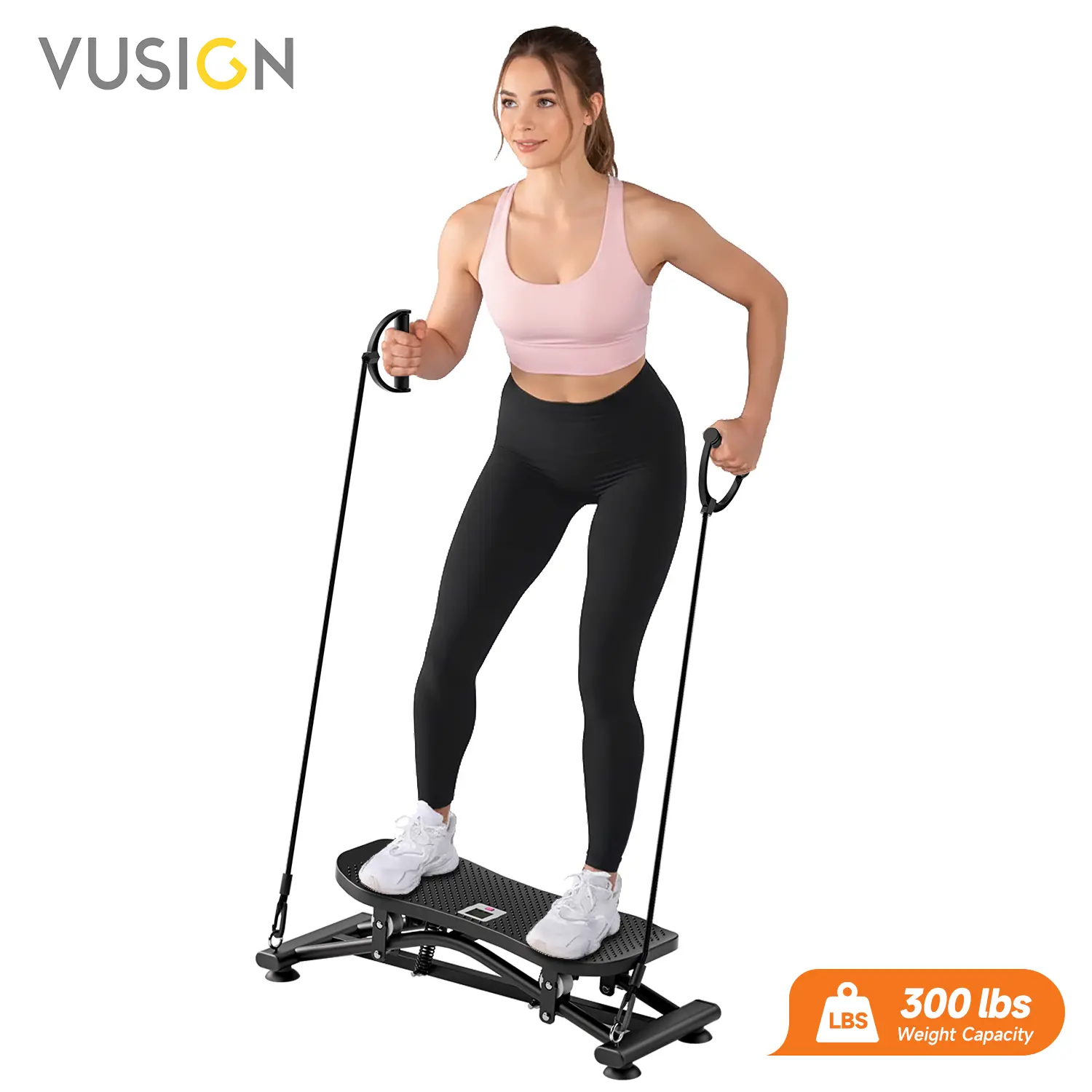 Vusign Balance Board, Portable Wobble Board with LCD Monitor, 300 lbs Capacity, Non-Slip Balance Board, Includes Resistance Bands, Coordination & Stability Training Board for Home Use, Summervibes
