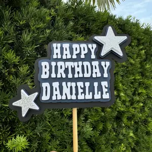 Cowboys Themed Cake Topper - Personalized Birthday Cake Topper - Dallas Cowboys Theme - 3D Custom Cardstock Toppers for Birthdays & Parties - Football Season Cake Toppers