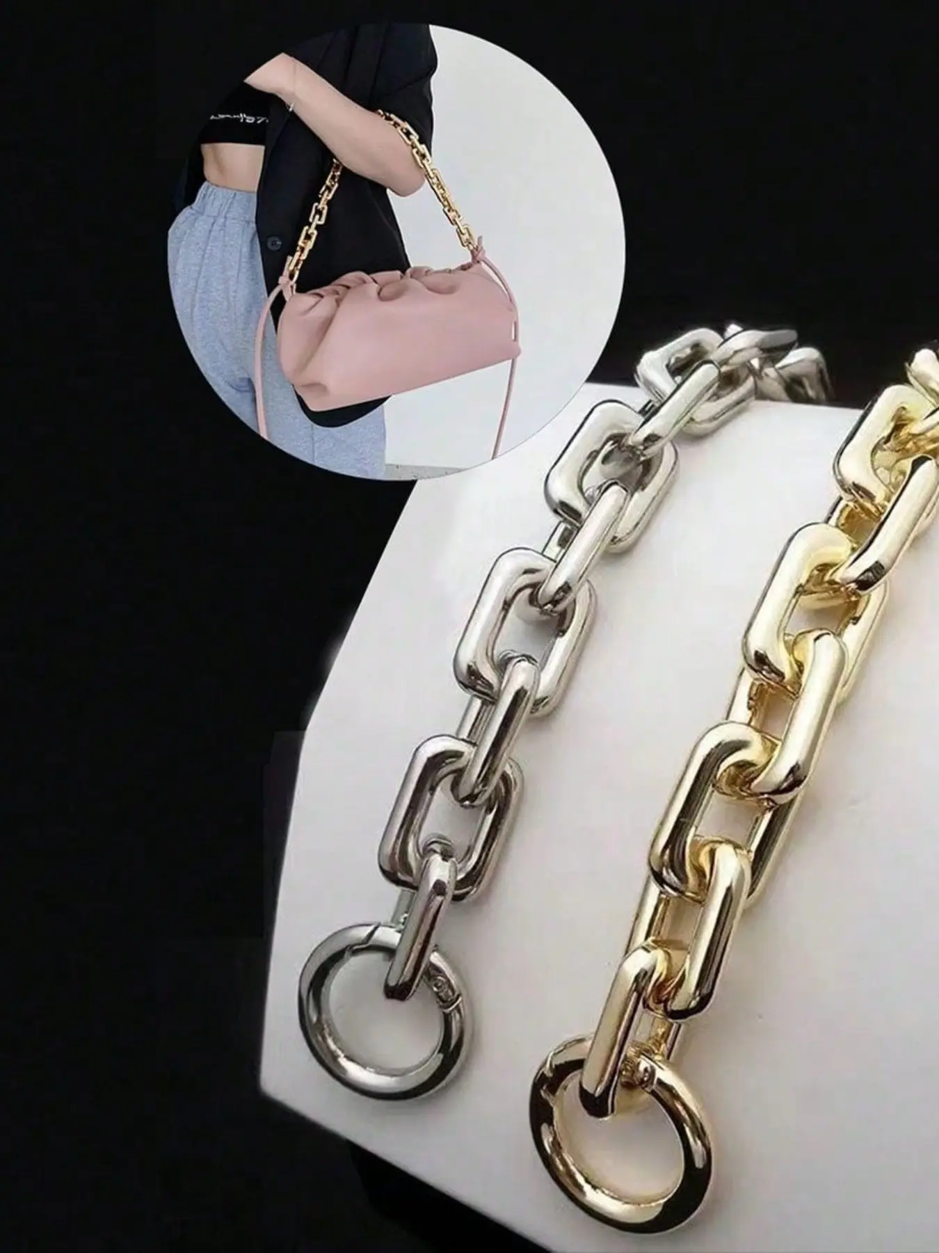 Trendy Acrylic Crossbody Bag Chain, High-End Street Style Handbag Accessory, Fashionable Shoulder Strap for Women, Classic Chain