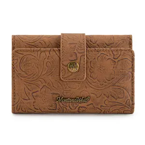 Montana West Small Wallets Woman Trifold RFID Blocking Wallet Ladies Female Credit Card Wallet Western Travel Wallets with ID Window