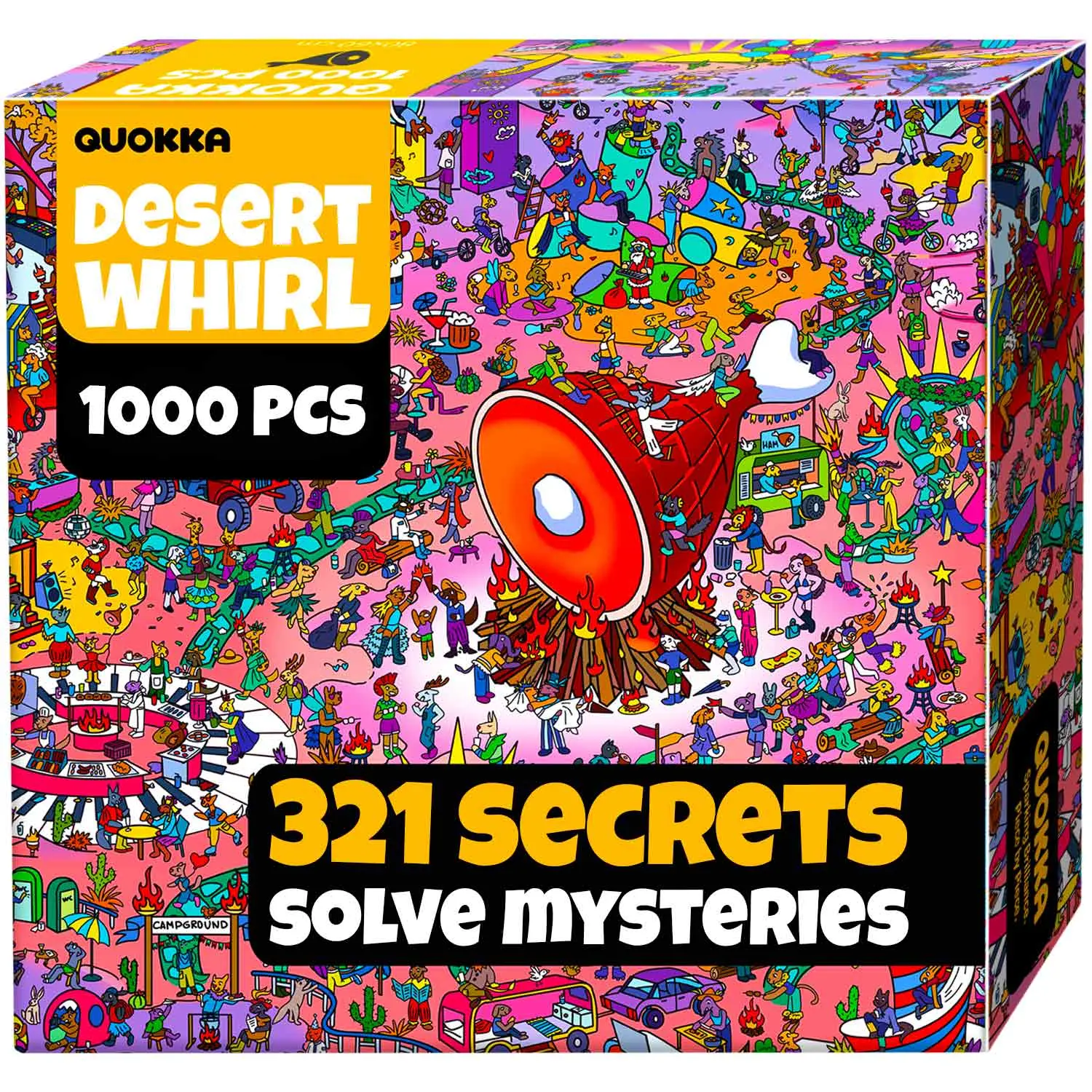 QUOKKA 1000-Piece Cardboard Creative Puzzle for Adults - Desert Whirl Design with Hidden Secrets, Symbols, Twists, Immersive Audio Stories, Indoor Cognitive Activity, Gift for Puzzle Lovers (Multi-Piece Jigsaw) Art Puzzles Gift Puzzle Game