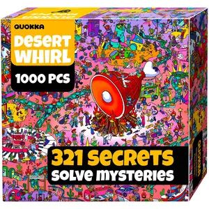 QUOKKA 1000-Piece Jigsaw Puzzle for Adults, Desert Whirl Design with Hidden Secrets, Symbols & Audio Hidden Stories, Challenging Toy for Teens