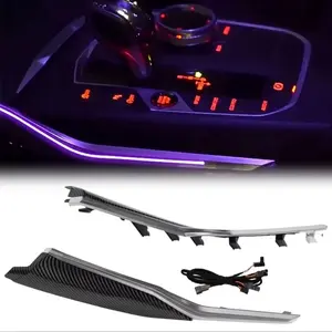 G20/G28 Center Console Ambient Lighting Kit with Carbon Fiber Design and Red LED Lights for Enhanced Interior Visibility