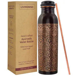 100% Pure Ayurvedic Antique Copper Water Bottle (Delivery 10-12 Business Days)