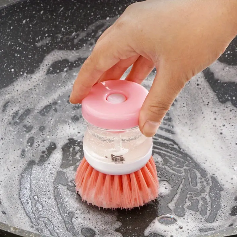 Automatic liquid adding brush for room washing and pot washing, multifunctional hydraulic dishwashing and cleaning brush for household use, oil stain remover, Scrubber Cleaning, Multipurpose Cleaning Tool, Home Cleaning Tool, Cleaning Supplies