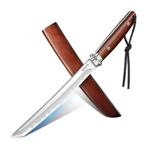 Dragon Creek Wooden Sheath Full-Tang Plain Blade Knife – Outdoor Garden Tool, Men Christmas gift