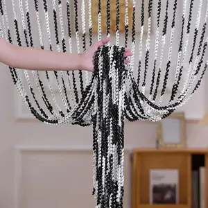 100x200cm Home Decor Bead String Curtain Panels Door Fly Screen Room Divider Tassel Curtain Hotel Wedding Salon Decor Curtains Beaded Curtain