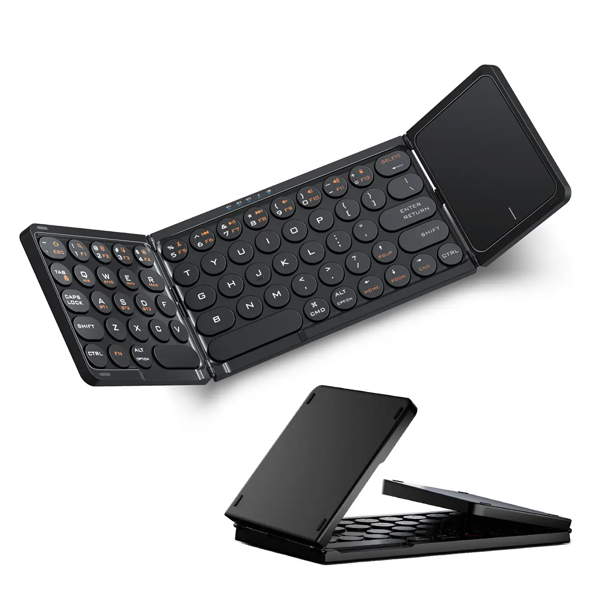 Ultra-Thin Foldable Mini Wireless Computer Keyboard with Built-in Sensitive Touchpad, PU Leather, USB-C - Portable for Tablet, Laptop, Phone - Home, Office Use | US Local Fast Shipping, Free Mouse Included, Wireless Computer Keyboards, Pu Leather Bag