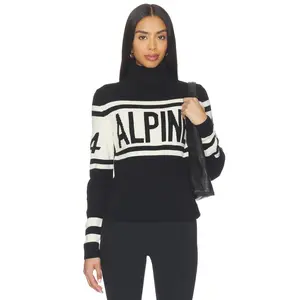 Perfect Moment Womens Alpine Schild Sweater in Black & Snow White