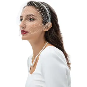 Mesh veil headband bridal wedding tea party for women