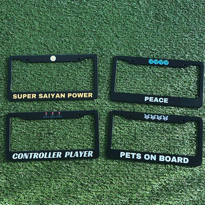 Customizable Cool Car License Plate Frame, Automotive Exterior Number Plate Accessory for Mustangs, BMW, Ford, Jeep, Audi, Mercedes, Toyota, Nissan, Kia, Lamborghini, Tesla, Honda, Bronco, Chevy, GMC, Ferrari, Lexus, Acura