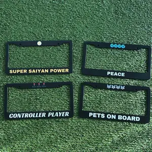 Customizable Cool Car License Plate Frame, Automotive Exterior Number Plate Accessory for Mustangs, BMW, Ford, Jeep, Audi, Mercedes, Toyota, Nissan, Kia, Lamborghini, Tesla, Honda, Bronco, Chevy, GMC, Ferrari, Lexus, Acura