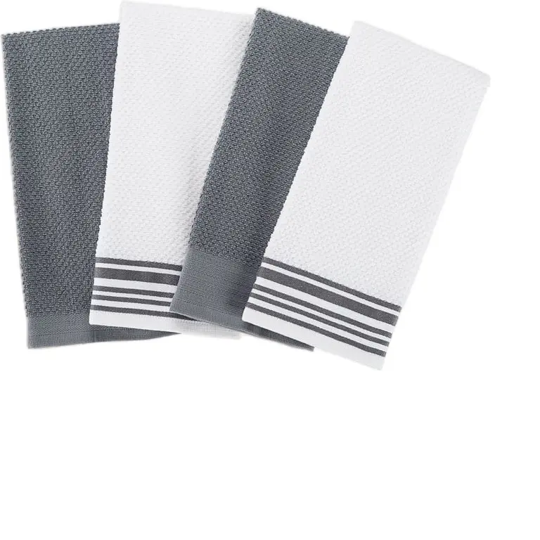 Mainstays Woven Kitchen Towel Set - 4-Pack, 16 in x 26 in, Gray