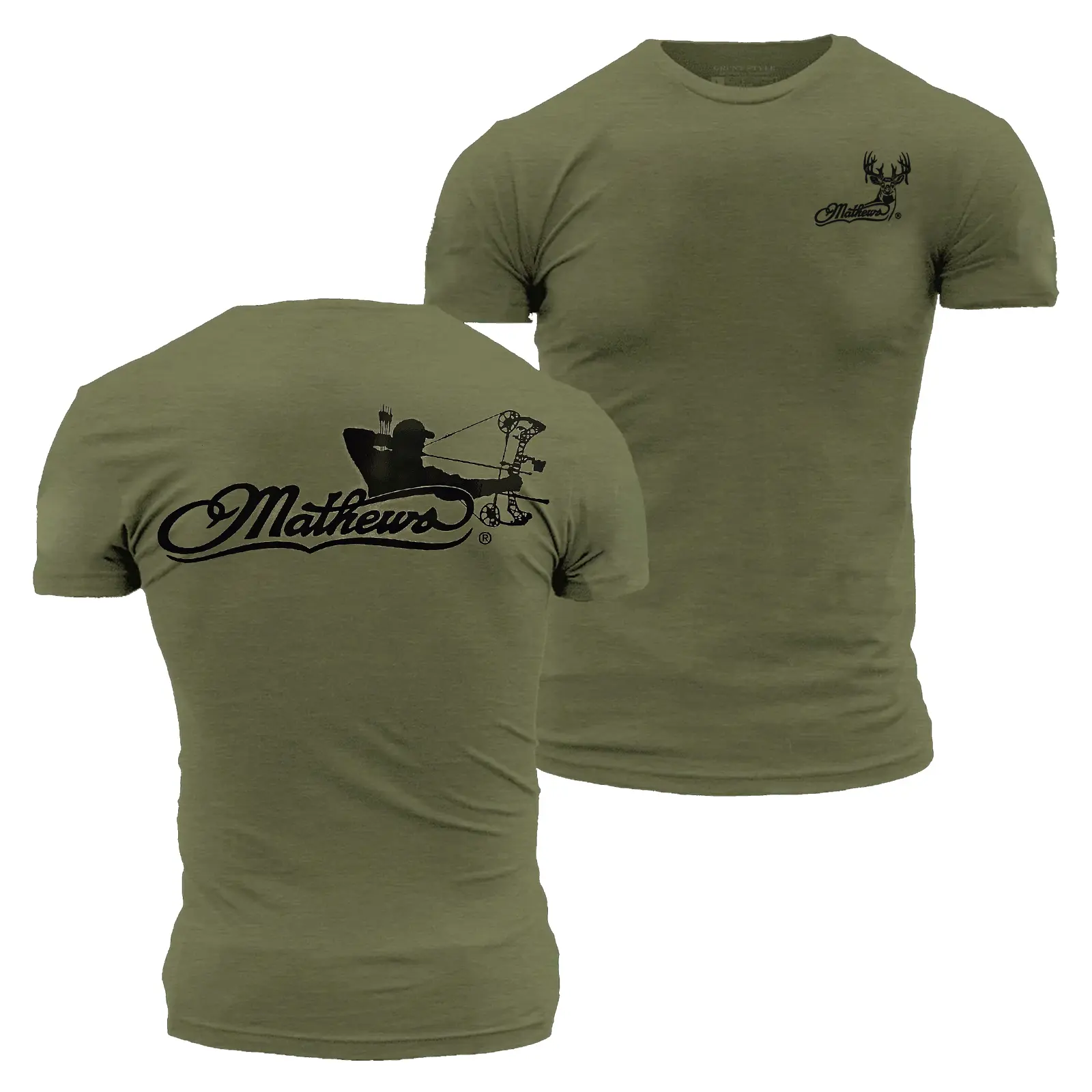 2025 Mathews Logo with Archer T-shirt, Archery Tactical Gear, Unisex Short Sleeve Casual 100% Cotton, Made in USA