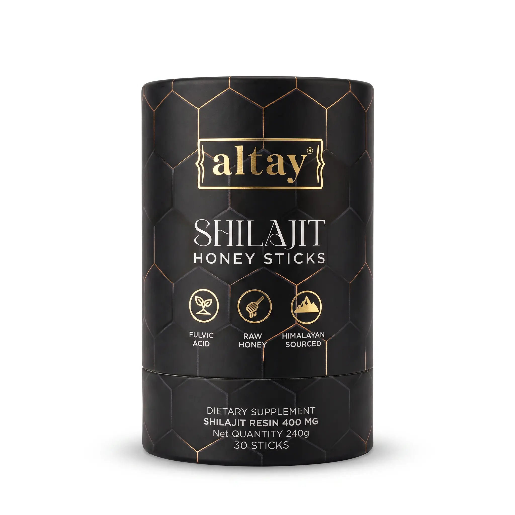 altay Shilajit Honey Sticks | Grade A Himalayan Shilajit Resin 400mg | Shilajit, Raw Honey & Saffron | 85+ Minerals & Fulvic Acid for Energy & Focus | 30 On-The-Go Sticks