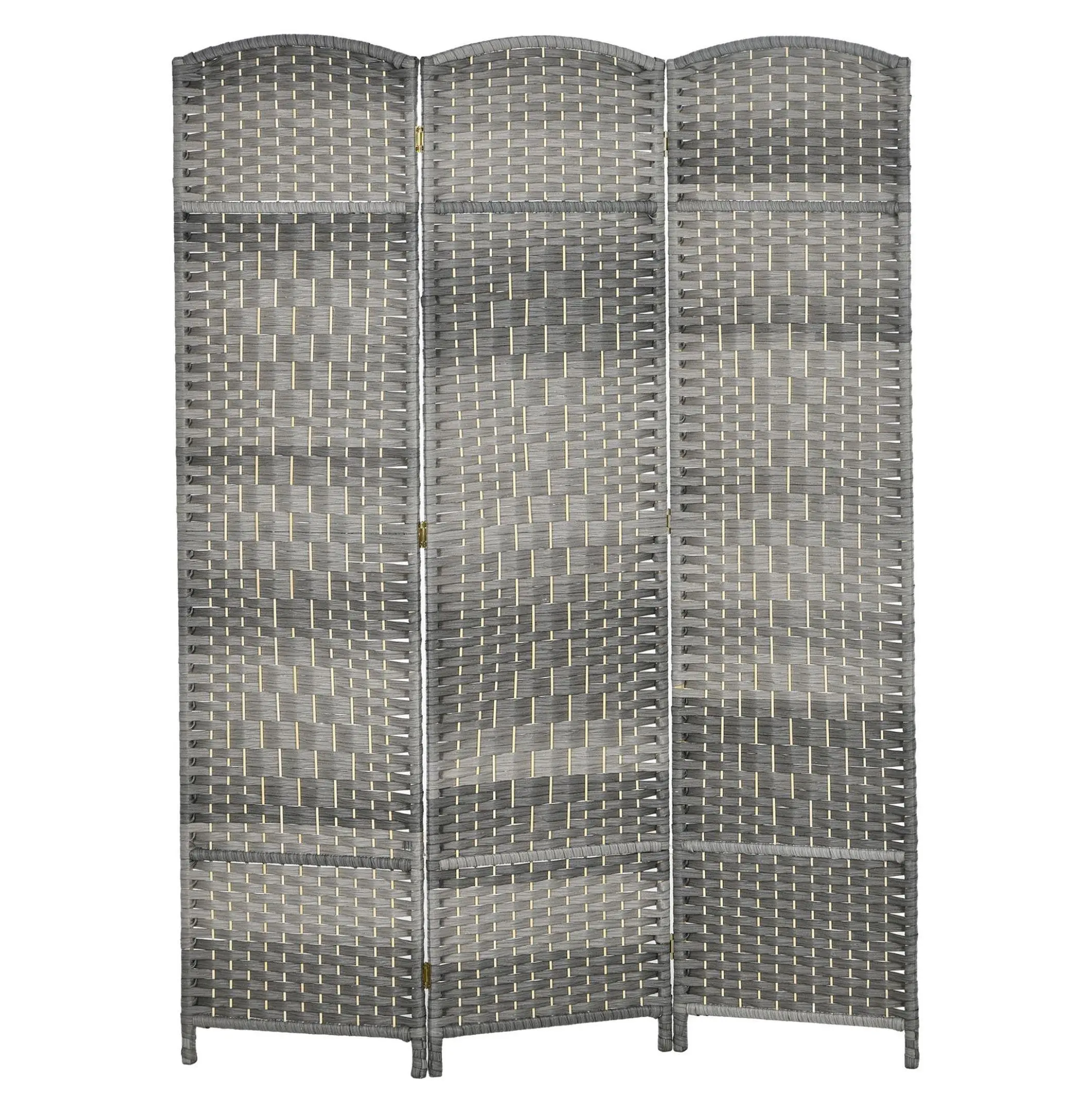 Room Divider 6ft Tall, 3 Panel Privacy Screen - Mixed Gray Wood Partition for Home Office