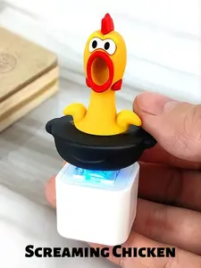 [Stress Relief Toys] Screaming Chicken Keychain, Realistic Voice Function, Cute Animal Sound Generator, Stress Relief, Relaxing Accessory, Trendy Cute Keychain, Keychain Accessories