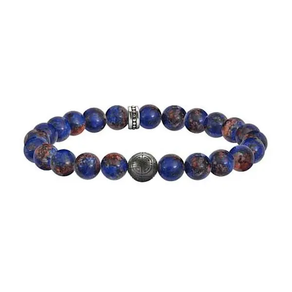 Geoffrey Beene Chinese Good Fortune Agate Beaded Stretch Bracelet