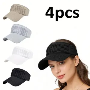 4-Piece Set - Women's Outdoor Sports Baseball Cap, Open-Top Sun Hat, Sun Protection Hat