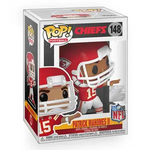 Funko POP Football: Kansas City Chiefs - Patrick Mahomes Throwing NFL Vinyl Figure with Epic Collectibles Premium Box Protector Included