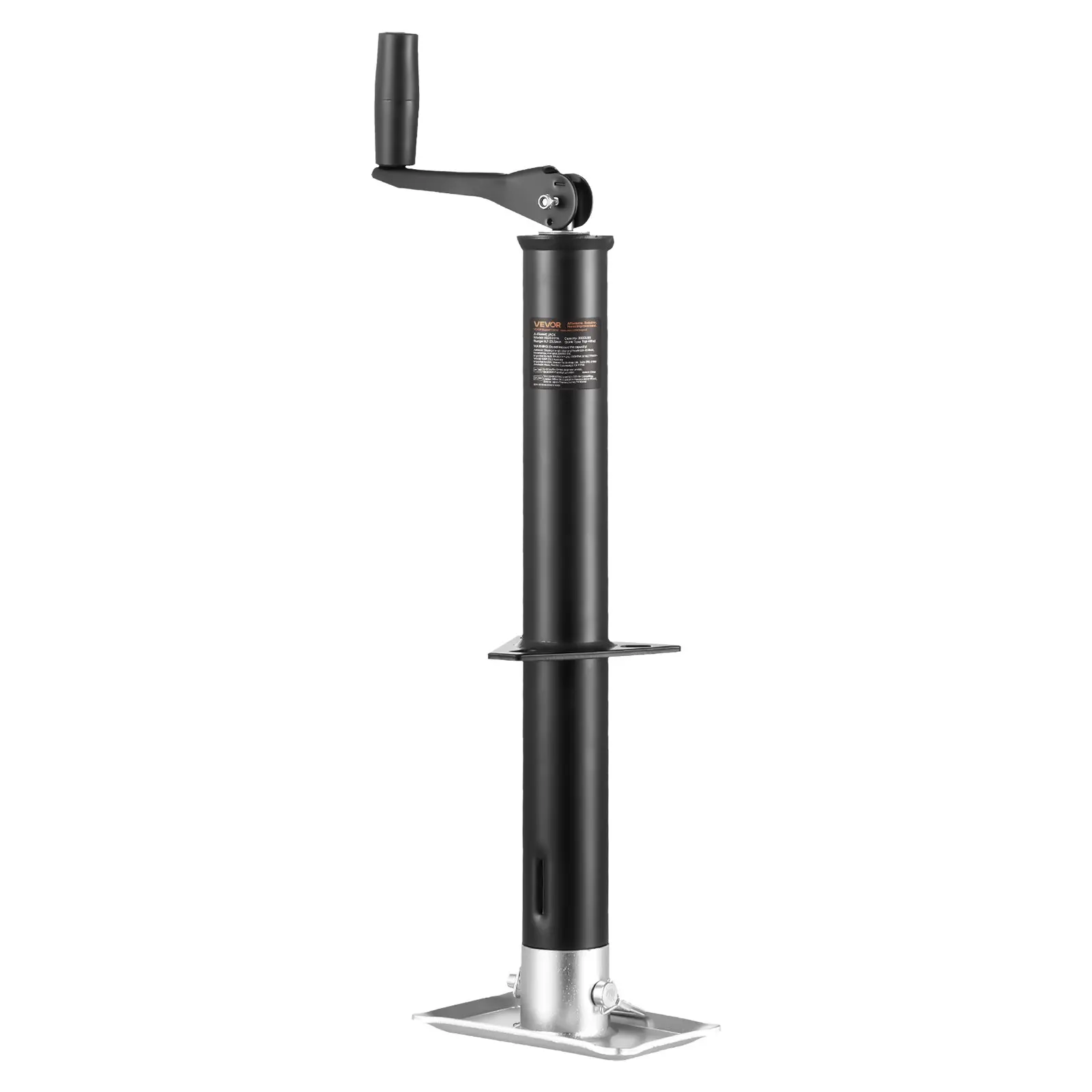 【Summerfinds】VEVOR Alloy Steel A-Frame Trailer Jack Crank Lifter, 2000 lbs Dynamic Load, 11 lbs Weight, Powder Coated Stand, Ergonomic Handle, Rectangular Footpad, 8.7-23.5" Range, Easy Height Adjustment, Fits High/Low Rigs, for RV, Horse Trailers
