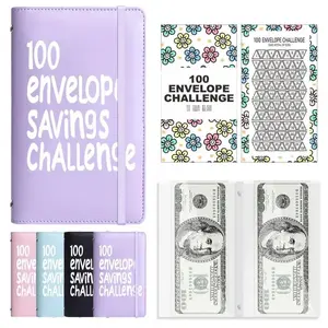 100 Envelope Saving Challenged Binder, Budget Binder, Saving Challenge Book, Saving Challenge Notebook, Money Organizer, Budget Planner Book for Budgeting,Birthday Gifts Income Tracker