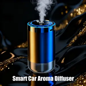 Smart Car Air Freshener, Car Air Freshener Diffuser with Ambient Light and 50ml Fragrance, Auto-Sensing Spray, 5 Mode Adjustable Rechargeable Aroma Diffuser.