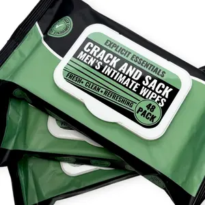 3 Packs of Crack and Sack Wet Wipes, Intimiate Wipes For Men