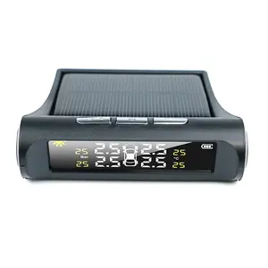 Tire Pressure Monitoring System, Universal Wireless Tire Pressure Monitor with 4 External Sensors, Real-time Display 4 Tires' Pressure & Temperature, Car Tire Sensor