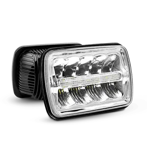 Nilight 7x6/5x7 Sealed Beam LED Headlamp, 45W H4 Plug LED Car Lights with Hi/Lo Beam & DRL, Aluminum Alloy Construction