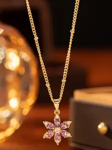 New Zircon Flower Pendant Necklace, Elegant Fashion Jewelry for Women, Perfect Gift for Valentine's Day/birthday
