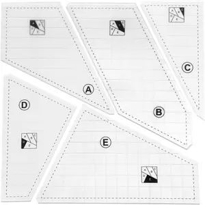 5Pcs Creative Acrylic Quilting Rulers and Cutting Templates Set Quilting Supplies for Sewing Machine Cutting Mats Cutting Patterns Arts and Crafts