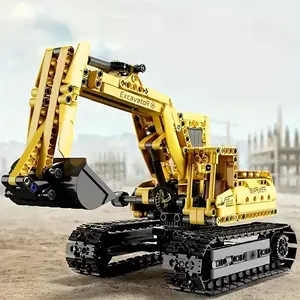 520 Piece Construction Vehicle Digging Toy Set, Abs Material Crane Machinery Group Drive Assembly Building Blocks Educational Toy