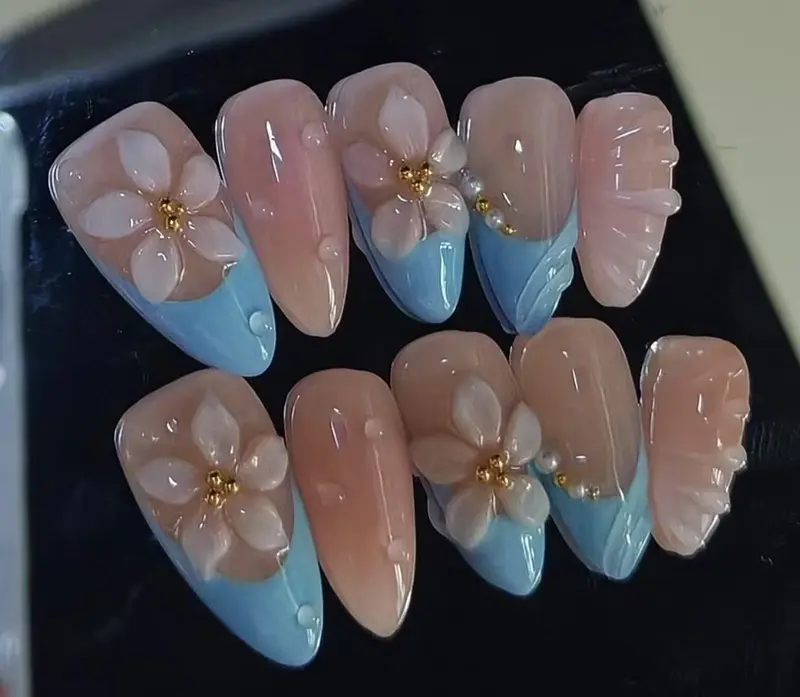 Rachel--20sets handmade press-on nails selectable size and length random style