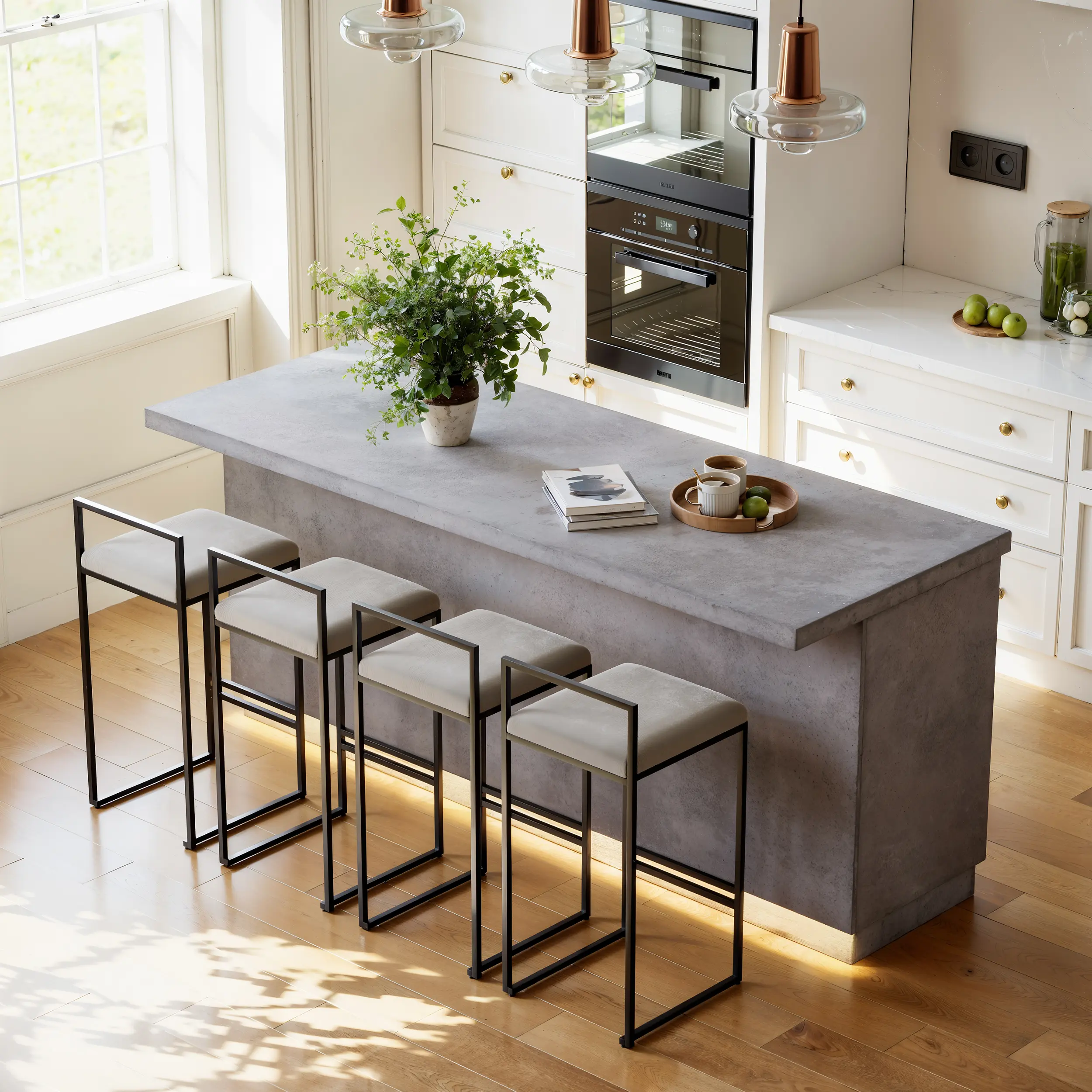 Homary 72" Gray Wood Japandi Freestanding Modern Cupboards - Illuminated Nordic Kitchen Island with 72" Meal Space, Clean Look, Adjustable Shelves Kitchen Furniture, Wine Rack Ready, Spacious Tabletop, Drawers, LED Lighting, Home Storage, 30" Depth