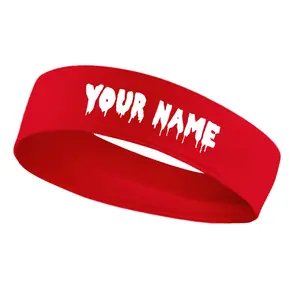 Custom Personalized Customized Name, Text Number Drip Tie Headband Sports Soccer Football Basketball Baseball Volleyball Tennis Running Weightlifting Accessories Boys Girls Men Women Bandana Head Tie White Black Red Blue Green Orange Yellow Pink Grey Gift