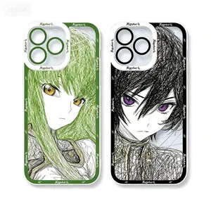 Anime C-Code Geass Line Design Phone Case For iPhone 17 16 15 14 13 12 11 - Personalized Aesthetic Design Shockproof Phone Case: Your Perfect Blend of Style and Safety!