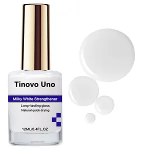 Tinovo Uno Milk White Nail Strengthener 12ml, Nail Repair Lotion, Long-lasting Shine Natural Quick Dry, Milky White for Healthy Nails , No Need UV/LED Lamp,Promotes Strength And Prevents Breakage