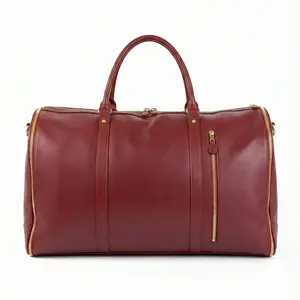 Luxe Mega Bag - Large Capacity Tote Bag - Oversized Leather Handbag - Everyday Travel Bag - Multi Pocket Organizer (Merlot Red)