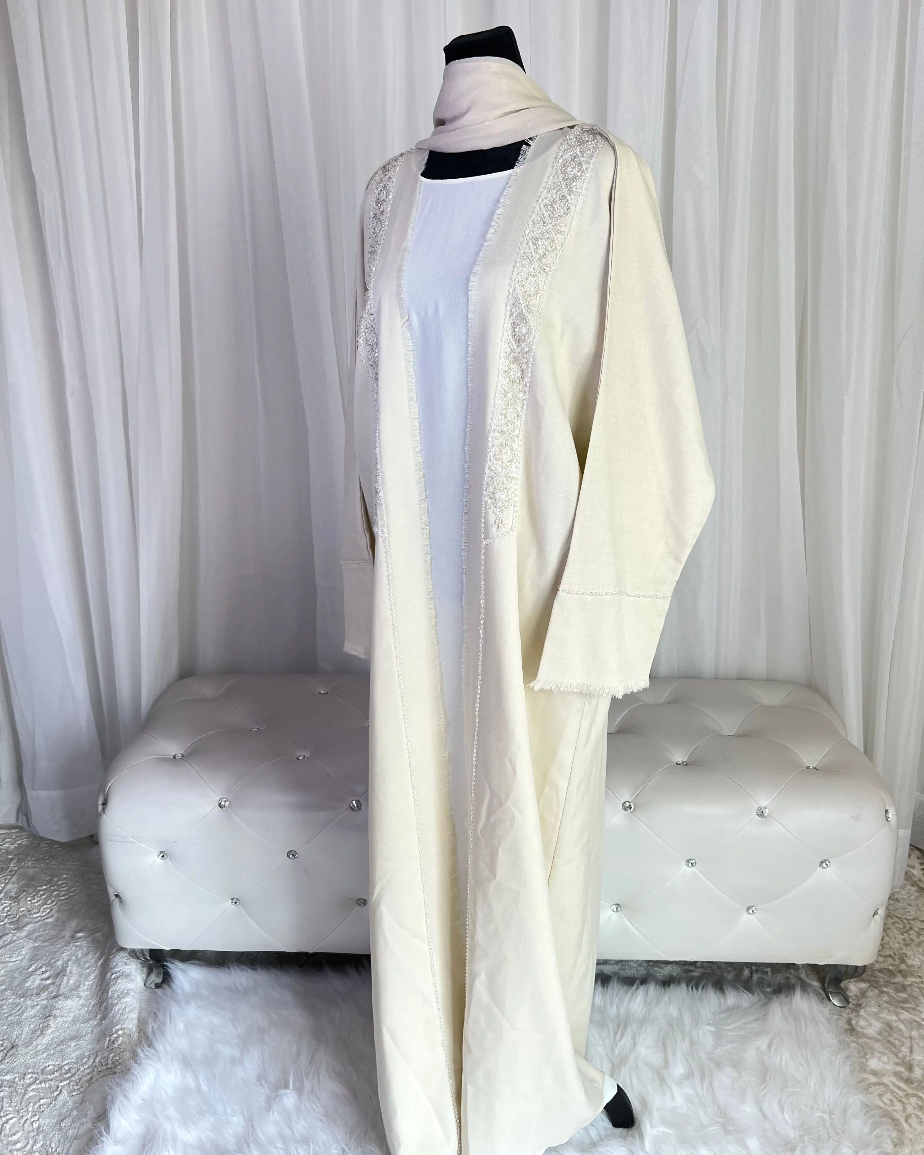 Warda Linen Open  Abaya