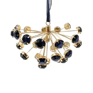 Gold And Midnight Blue Gem Stone Starburst Ornament