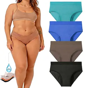 AONOX Plus Size Leakproof Bamboo Period Panties for Women Heavy Flow Super Soft & Comfy 2 Pack All-Day Protection