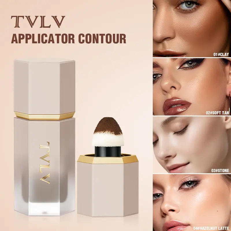 4-Color Face Contouring Liquid, Natural Highlighter, Bronzer Balm, Waterproof Matte Finish, Multi-Functional Bronzing Makeup Stick, Long-Lasting Skin Brightener, Highlighting Stick, Contour Cheek, Cosmetics Bronzer, Face Bronzers