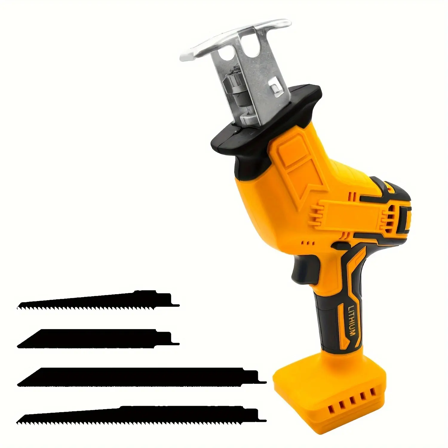 Cordless reciprocating saw (bare tool kit optional), compatible with 20V lithium-ion batteries, variable speed from 0–3500 RPM, includes 4 blades, suitable for cutting wood/metal/PVC, ideal for home repairs/DIY across multiple scenarios