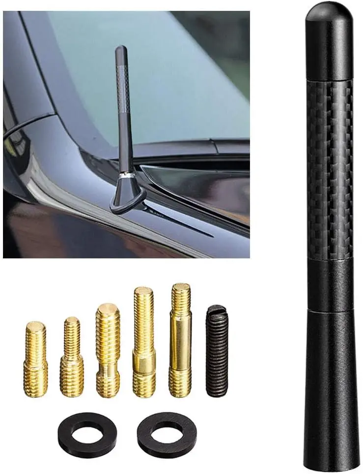Car Radio Stereo Antenna Mast Carbon Fiber Truck Universal Antenna Replacement