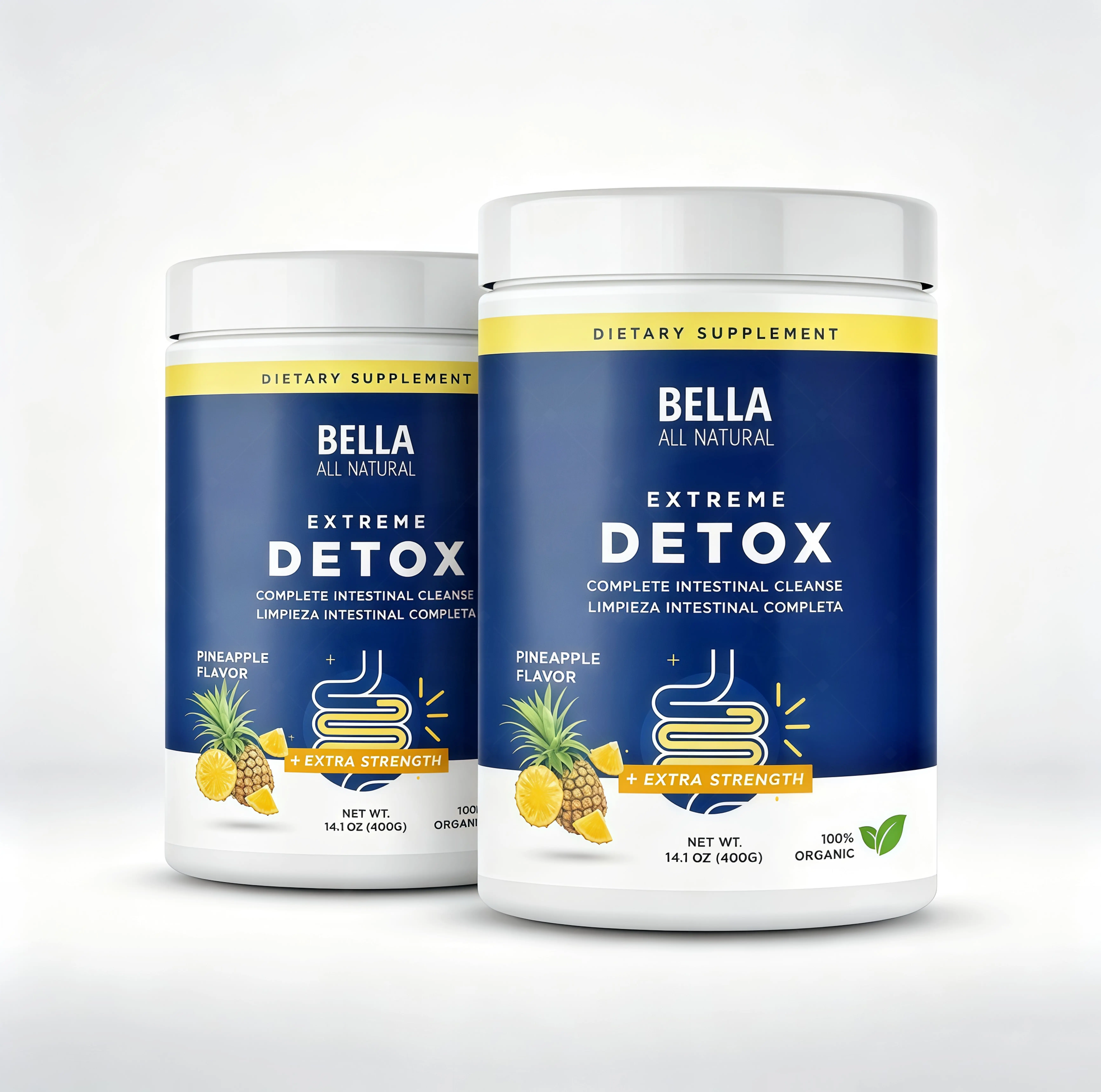 2 Pcs Bella All Natural Extreme Detox Powder SS (Pineapple)