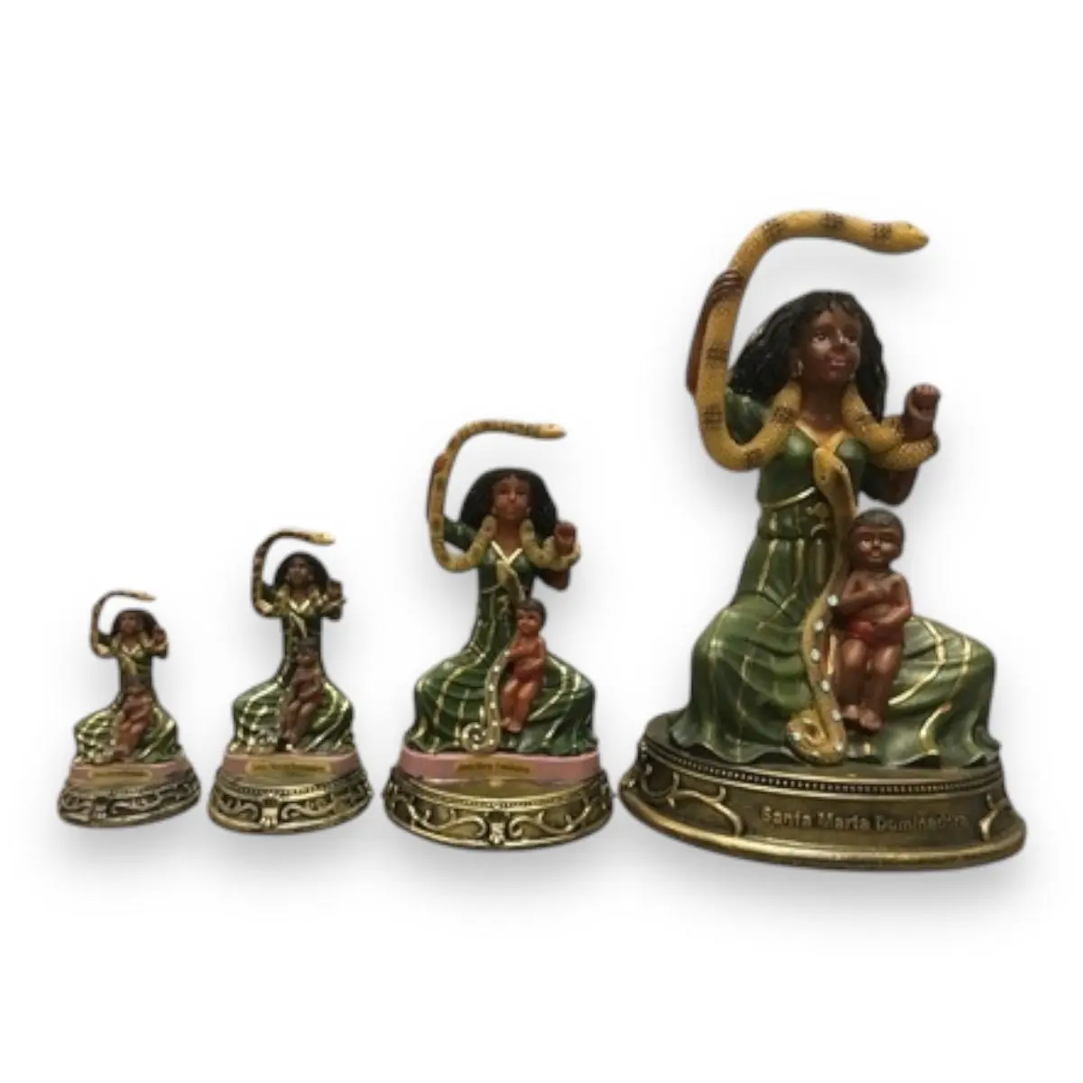 Multi-Size Religious Santa Marta La Dominadora Resin Figurine - 6 in, 8 in, Polished Finish, Altar Decor Ornament for Protection