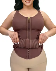 SHAPSHE Waist Shapewear for Women Sport Workout Vest with Zipper and Hooks Womenswear Tops