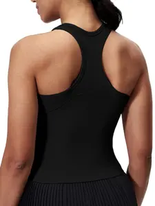 Women's Solid Sports Singlet, Athletic Fitted Breathable, Comfortable Breathable Sports Tank Top for Yoga Gym Workout, Ladies Sportswear for Indoor Outdoor Wear, Athletic Yoga Tops, Activewear, Activewear Fitness