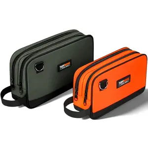 TUFFWORX Tool Pouch Small Tool Bag Multi Compartment Storage Pouch Gray and Orange 2 Pack for Organized Tools